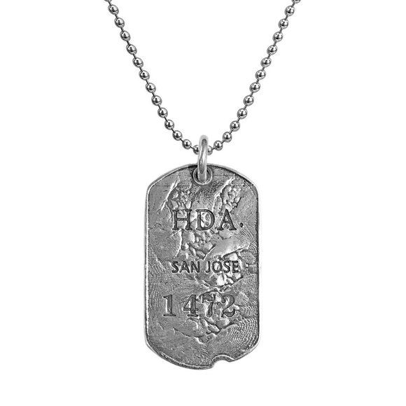 NOV9M®️ 925 Sterling Silver San Jose Dog Tag Men’s Necklace 24" - Picture 4 of 5